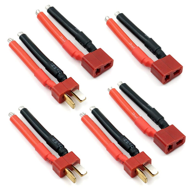 elechawk 3 Pairs T Plug Connector Female and Male Deans with 12AWG Silicon Wire for RC Lipo Battery Cable Drone - Image 1